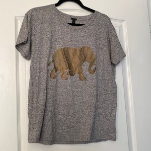 J.Crew gold elephant tshirt